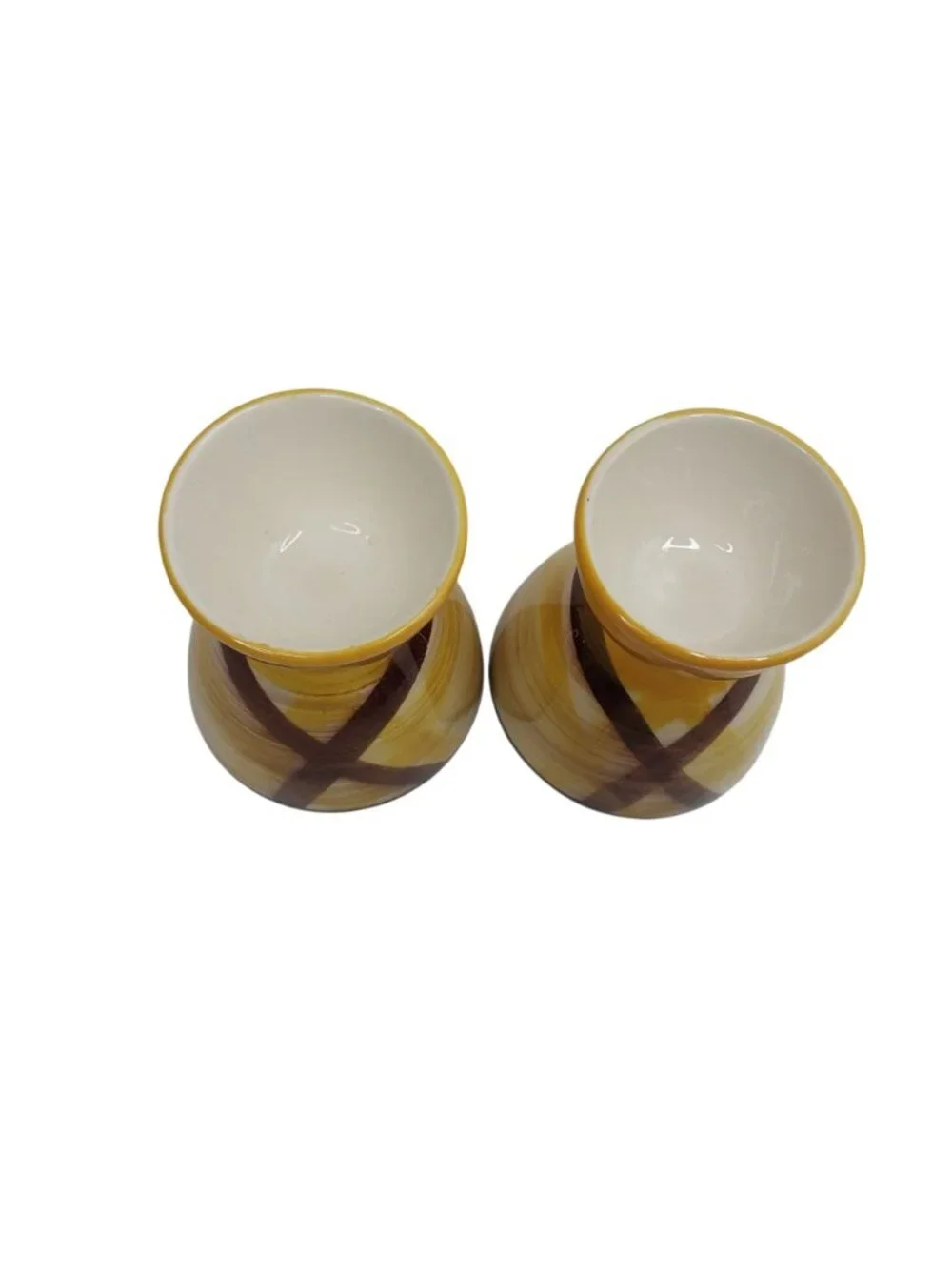 Vernon Kilns California Vernonware Organdie Egg Cups Set Of 2 Plaid USA